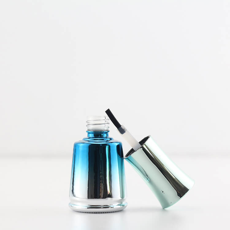 Gradient blue nail polish bottle