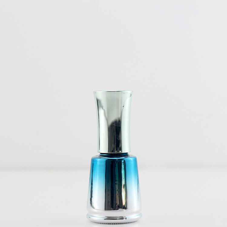 Gradient blue nail polish bottle