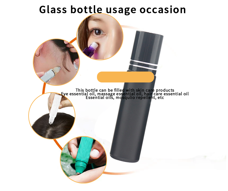 10 ml glass roller bottles with stainless steel roll on inserts