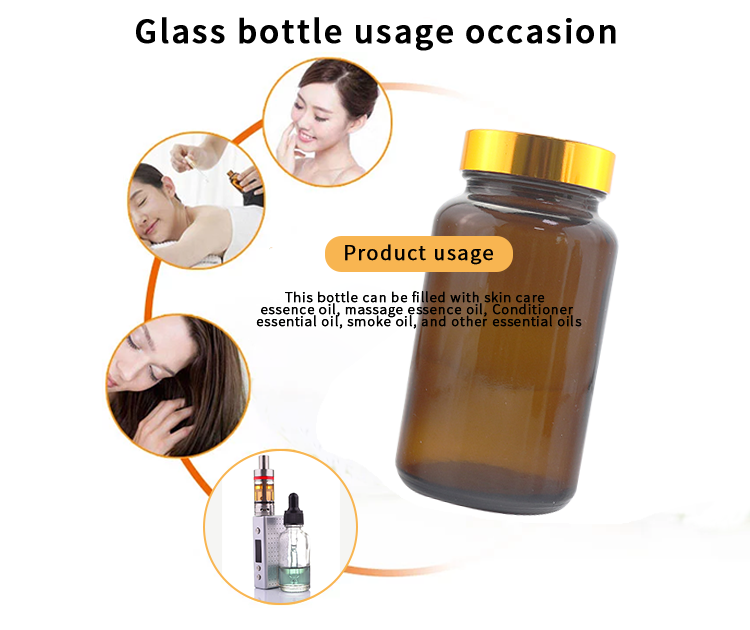 Amber Glass Pill Bottle 750ml TYPE III with Silver Aluminum Cap & Press  Liner for Pills , Tablet , Supplements , Vitamins , Capsules , Nutrition