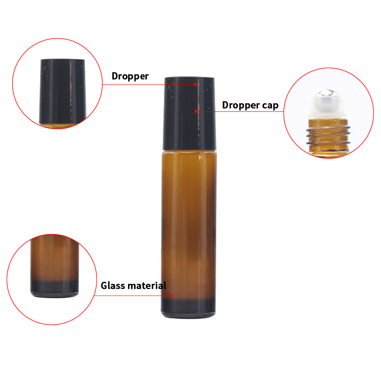 10ml amber glass roller bottles