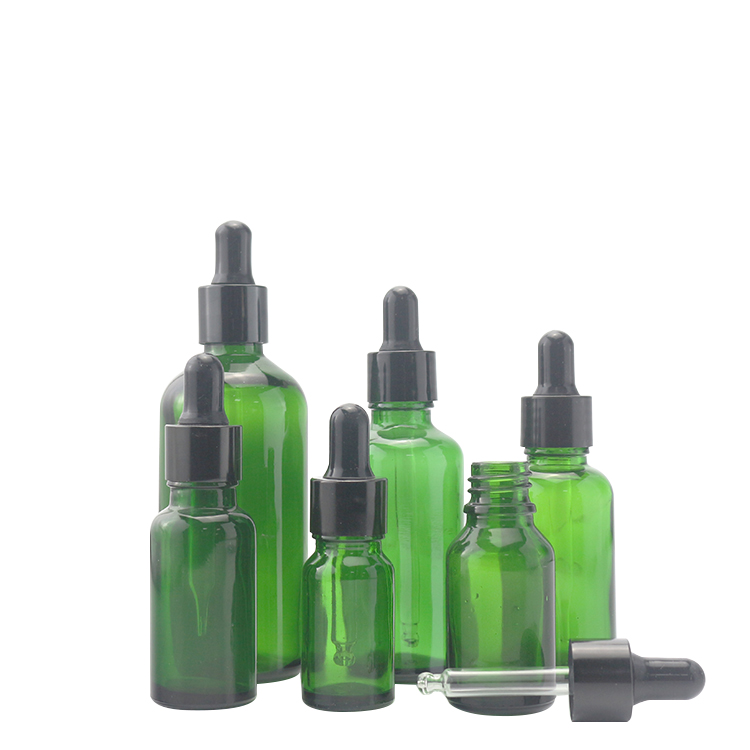 0.5 oz 1 oz Green Glass Dropper Bottles Essential Oil Beard Oil Bottle Wholesale