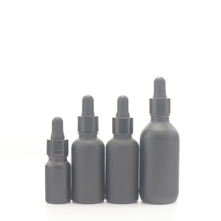 60ml Black Glass Dropper Bottles Essential Oil Hair Oil Serum Bottle Wholesale