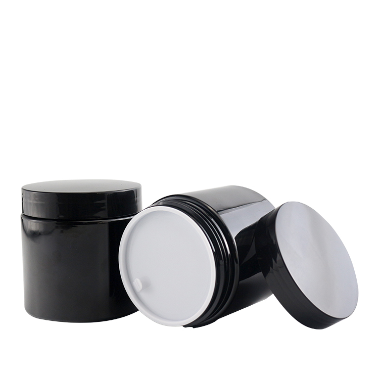 200ml Black PET Plastic Jar Wholesale Powder Jars Face Cream Jars