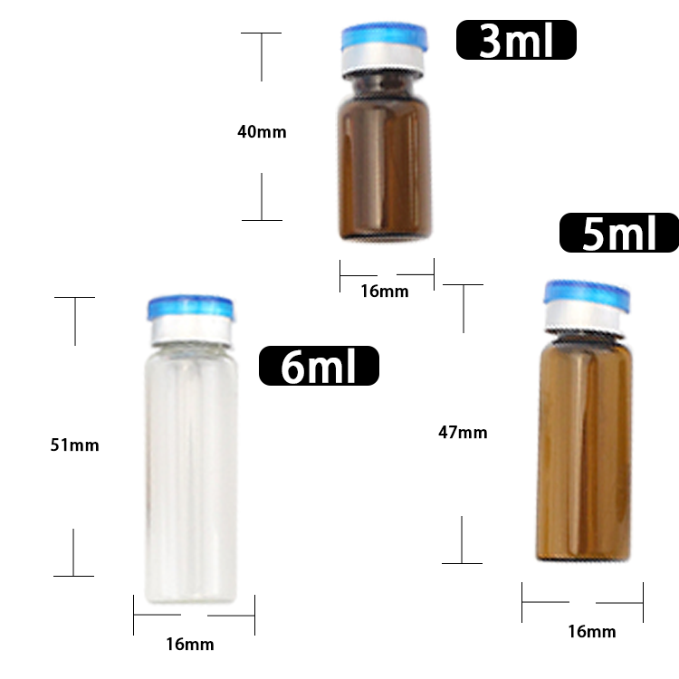 3ml 5ml 6ml amber clear medicine bottles