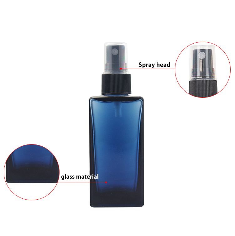 50ml blue glass perfume bottle custom