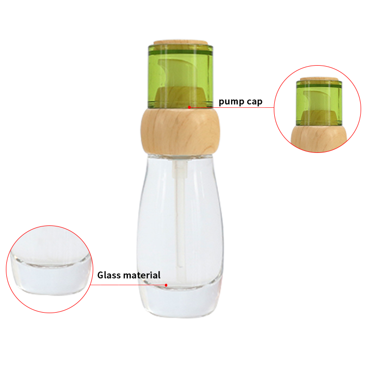 airless cosmetic bottles with bamboo lid