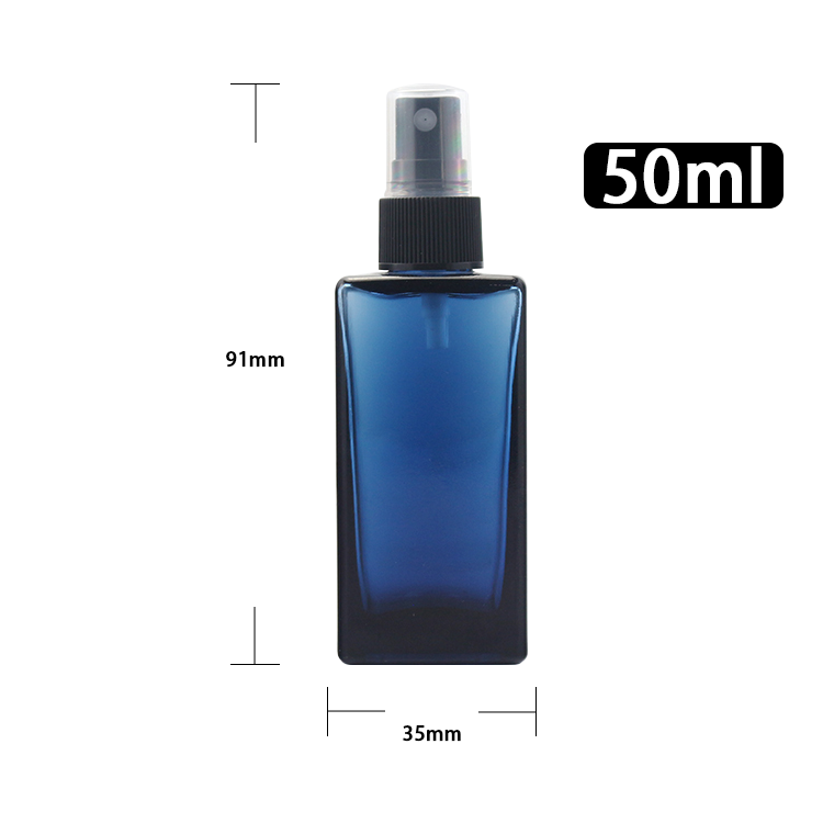 50ml empty square perfume spray bottle