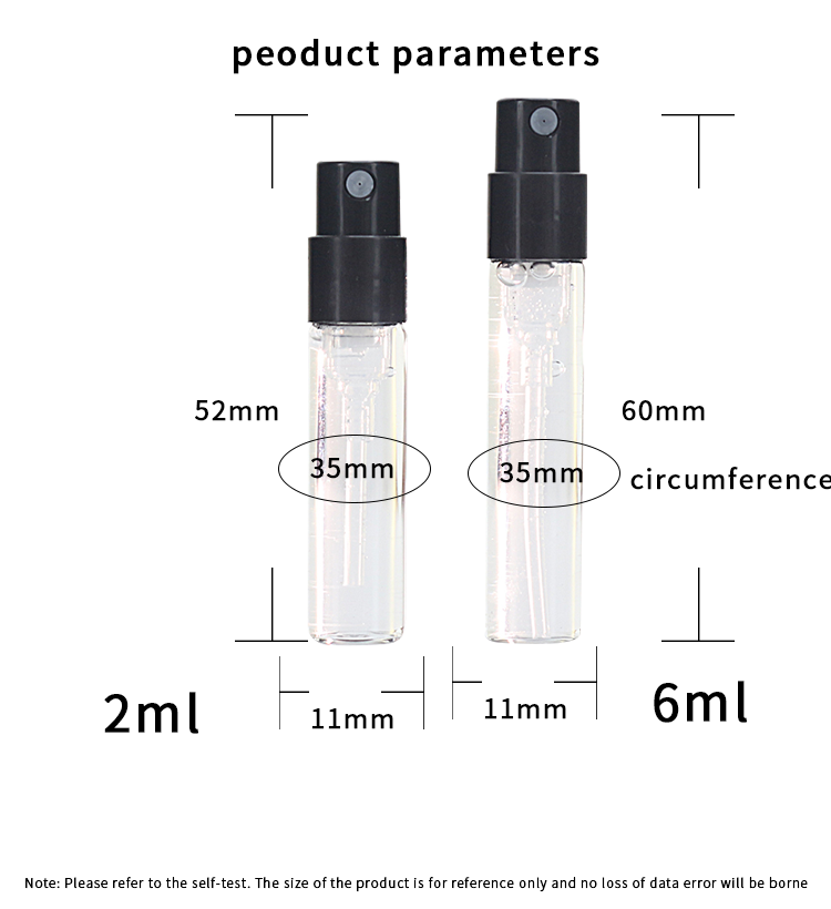 2ml 6ml clear glass mini travel perfume bottle manufacturer