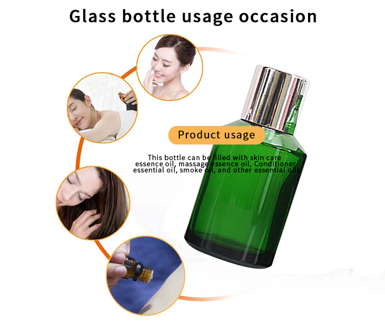 green luxury cosmetic bottles