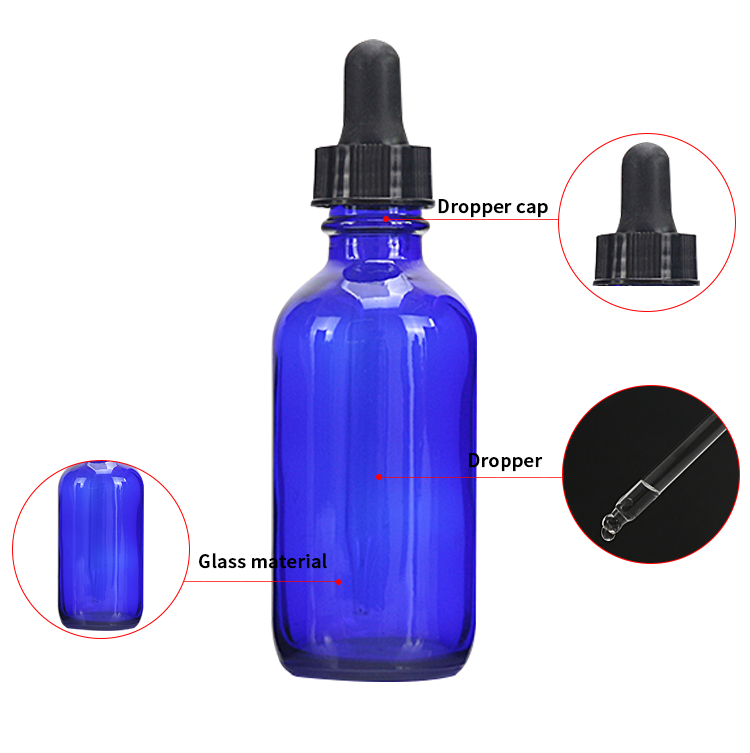 30ml glass boston round bottles with dropper cap