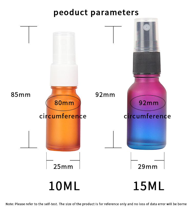 10ml 5ml gradient travel perfume spray bottle supplier