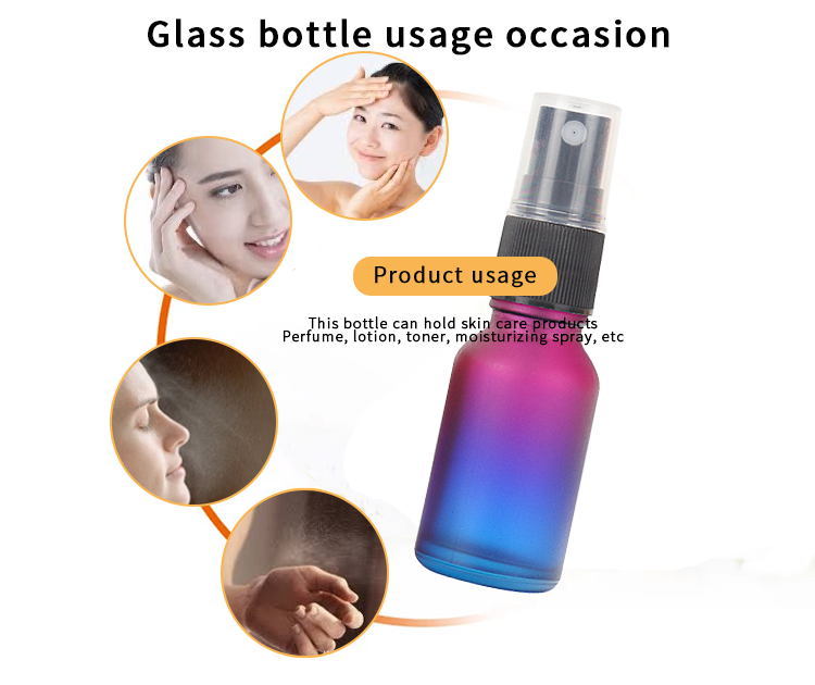 15ml gradient mini glass spray bottle