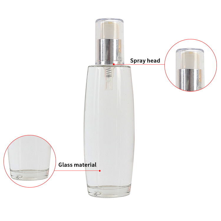 120ml clear glass skincare water spray bottle supplier