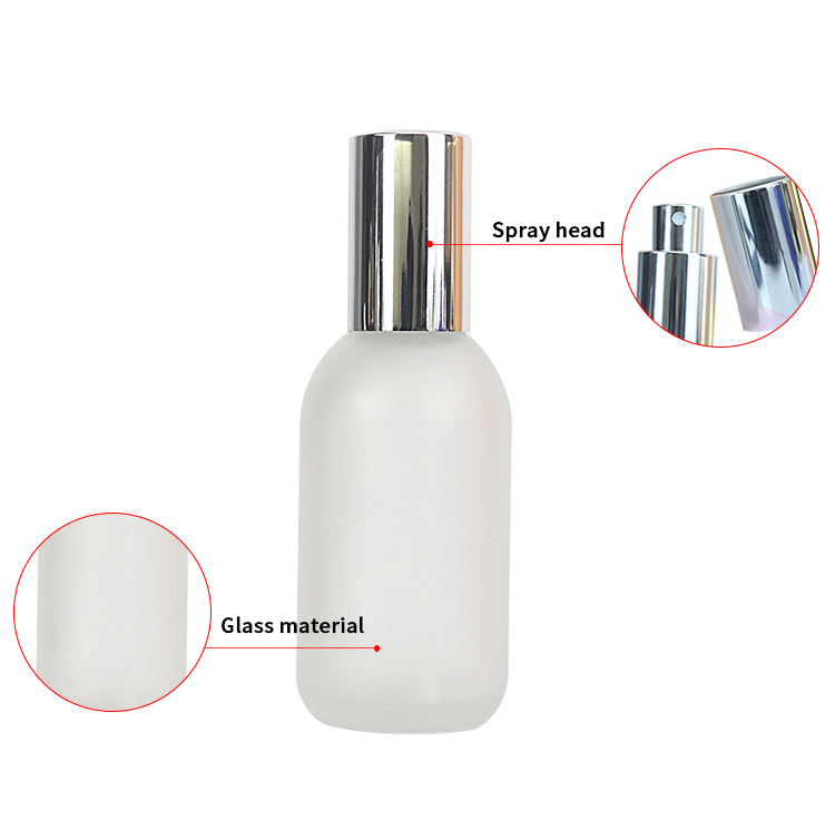 100ml frosted empty glass skincare water spray bottle