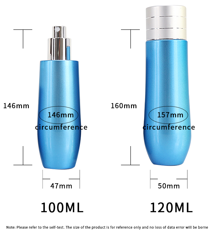 blue cosmetic airless pump bottles