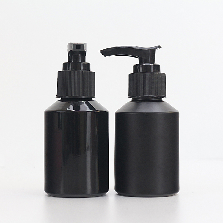 2 oz Airless Black Empty Glass Shampoo Bottle Lotion Pump Bottle Wholesale