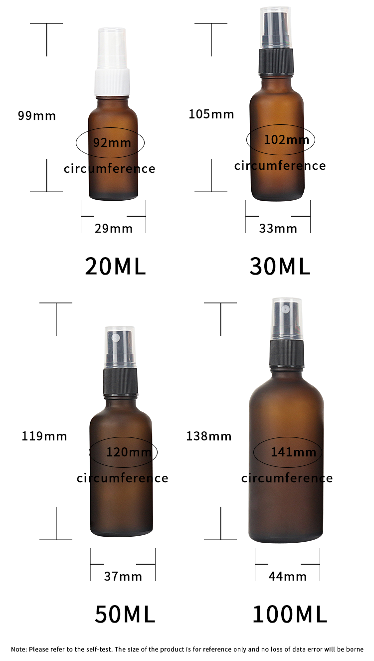 20ml 30ml 50ml amber glass protect wet water spray bottle wholesale