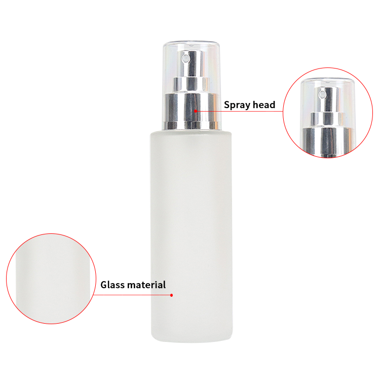 100ml white frosted empty glass protect wet water spray bottle supplier