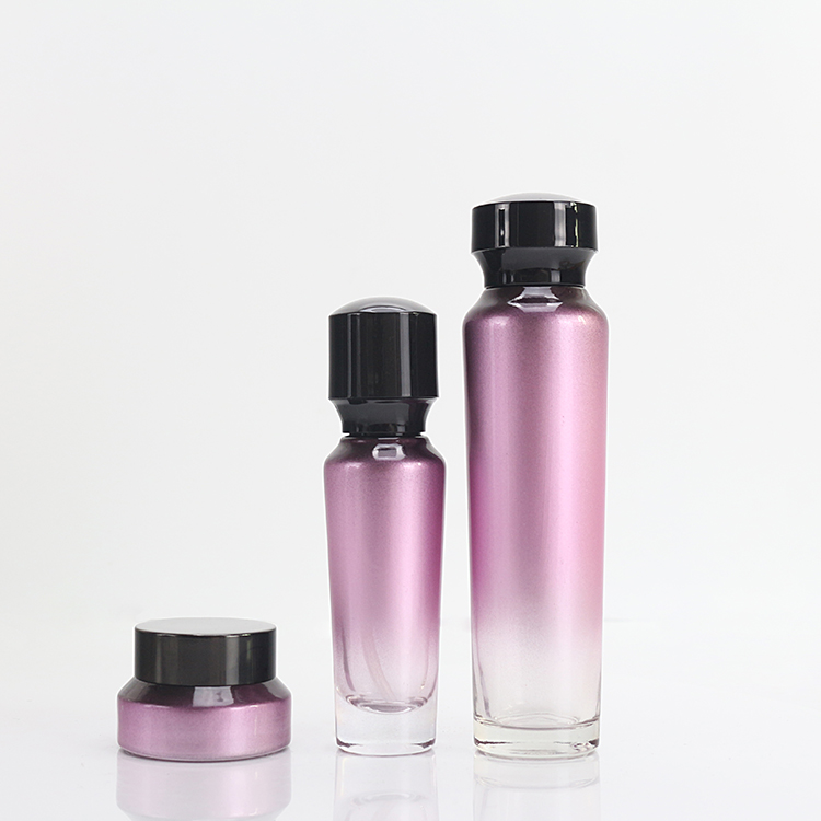 0.5oz 1oz 100ml Purple Gradient Airless Glass Cosmetic Bottles Face Cream Jar