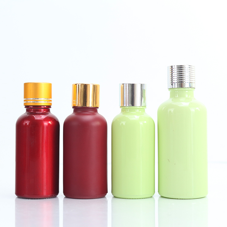 30ml 50ml Red Green Empty Glass Cosmetic Jar Essential Oil Bottle Supplier