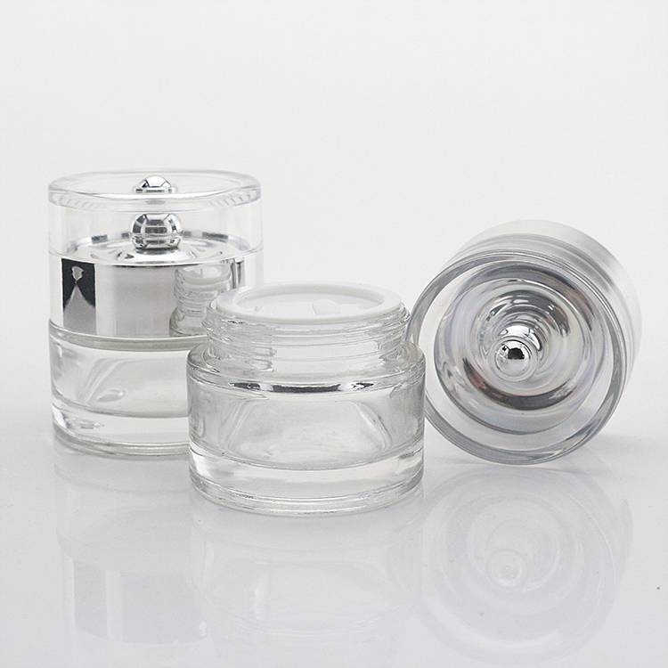 30G Clear Empty Glass Face Cream Jars Eye Cream Jars Moisturizing Cream Jars