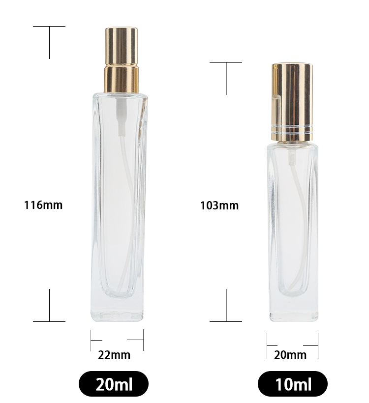 10ml 20ml clear empty perfume sample glass spray bottle manufacturer