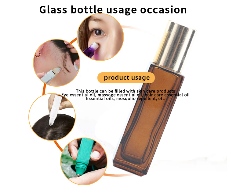 amber 10ml glass roller bottles