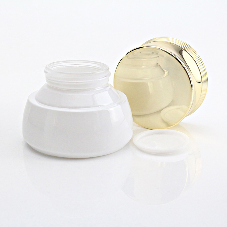 Wholesale 60G White Glass Empty Face Cream Jars Cosmetic Containers