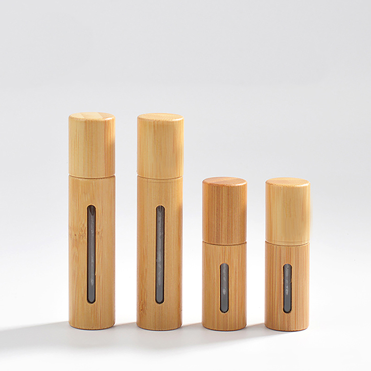 5ml 10ml Empty Glass Bamboo Perfume Essential Oil Roller Bottle Custom