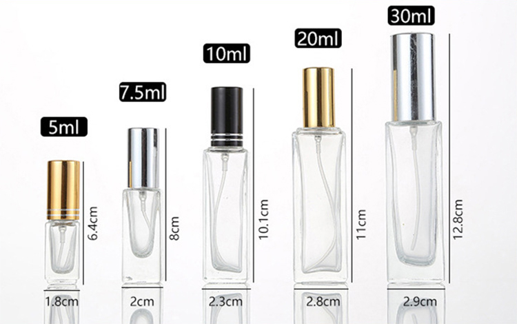 10ml Square Perfume Bottle Wholesale 20ml 30ml Clear Perfume Travel Spray Bottle