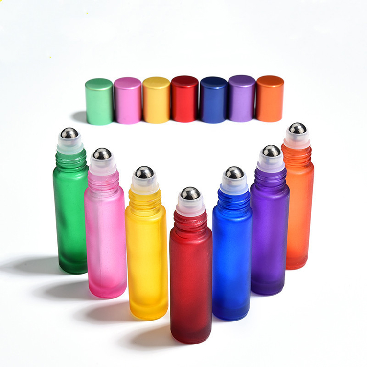 wholesale essential oil roller bottles 10ml round glass perfume roll ball bottle
