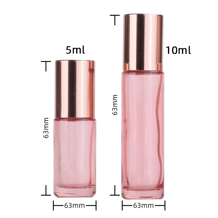 rose gold roller bottles 5ml 10ml essential oil perfume roll on bottle custom