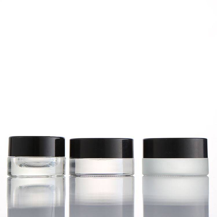 custom 3g 5g small glass makeup jars clear travel sample cosmetic jar with lid
