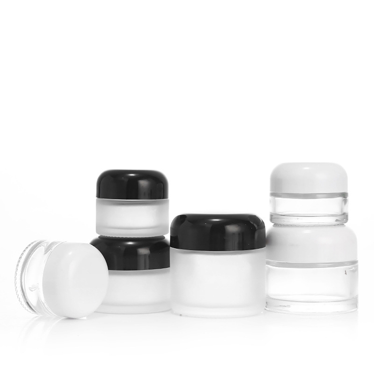 suppliers glass clear cosmetic jars 30ml 60ml clear face cream jar wholesale