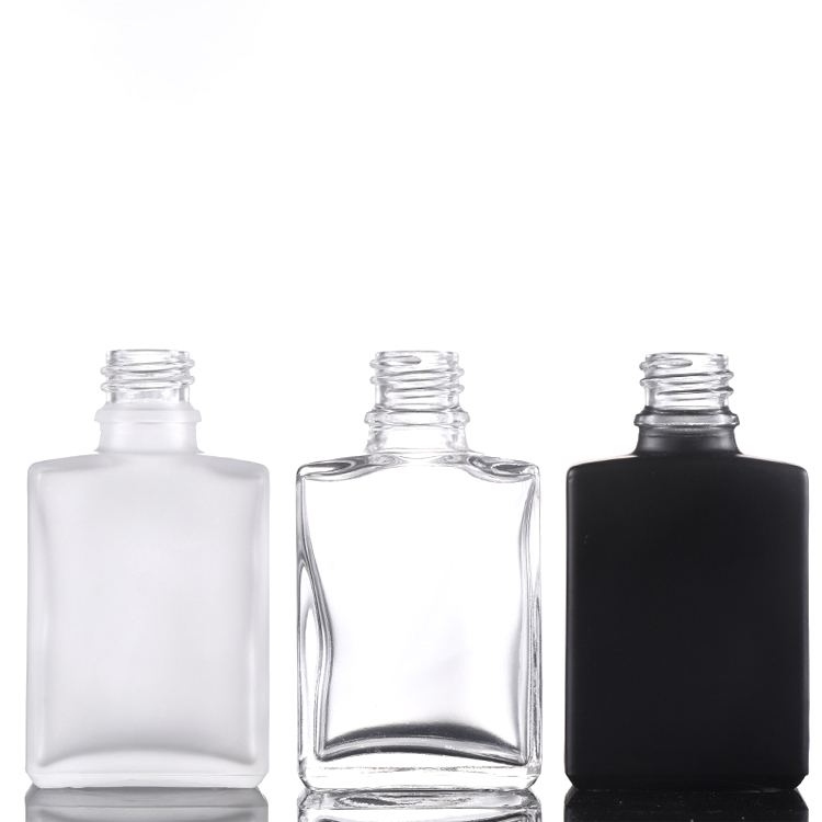 Wholesale black 30ml flat square dropper bottle 1oz clear glass dropper bottle