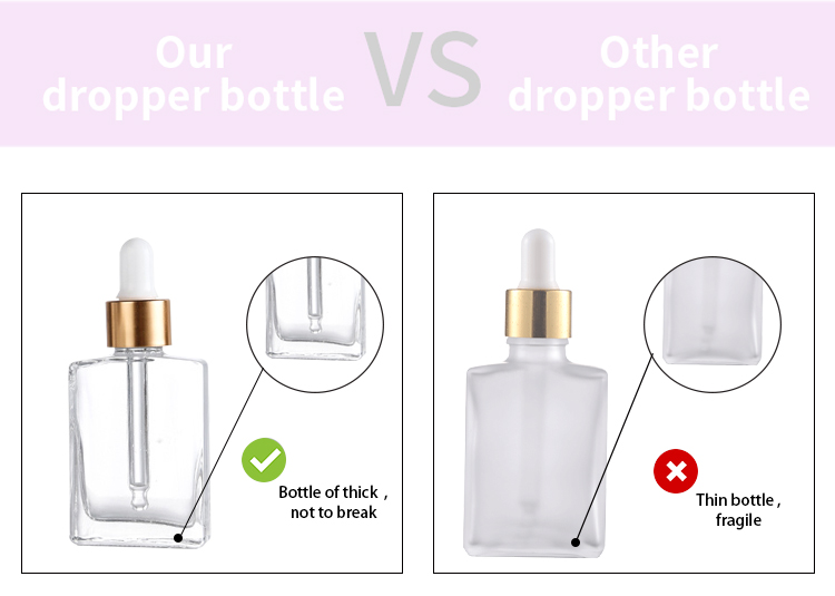 1 oz square glass dropper bottles