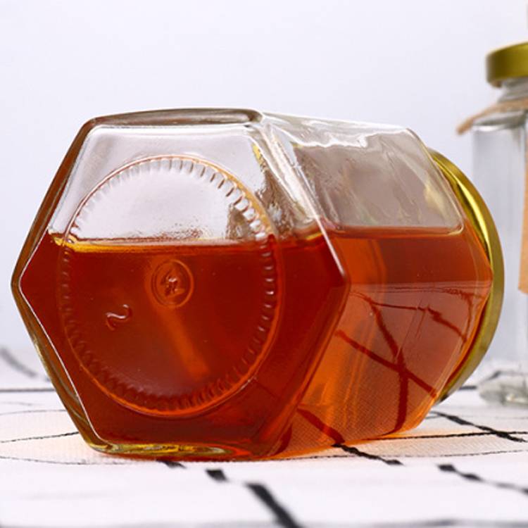 Hexagon Honey Jar Wholesale 85g Clear Jam Jar Candy Jar Food Storage Jar