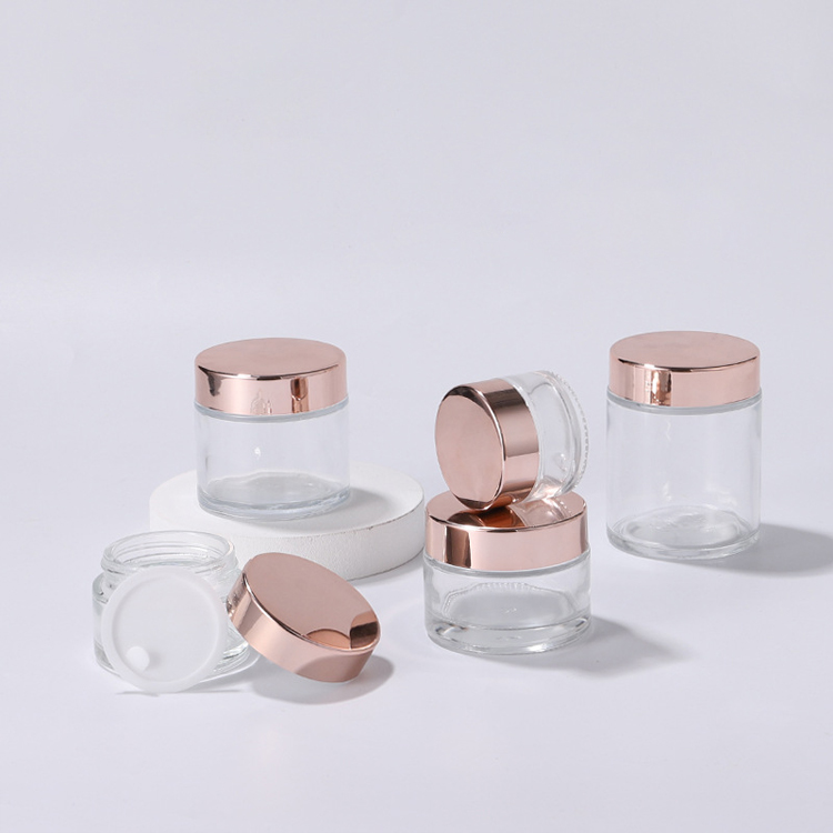 Round 5g Cosmetic Jars Eye Cream 15g Clear Glass Cosmetic Jars Manufacturer