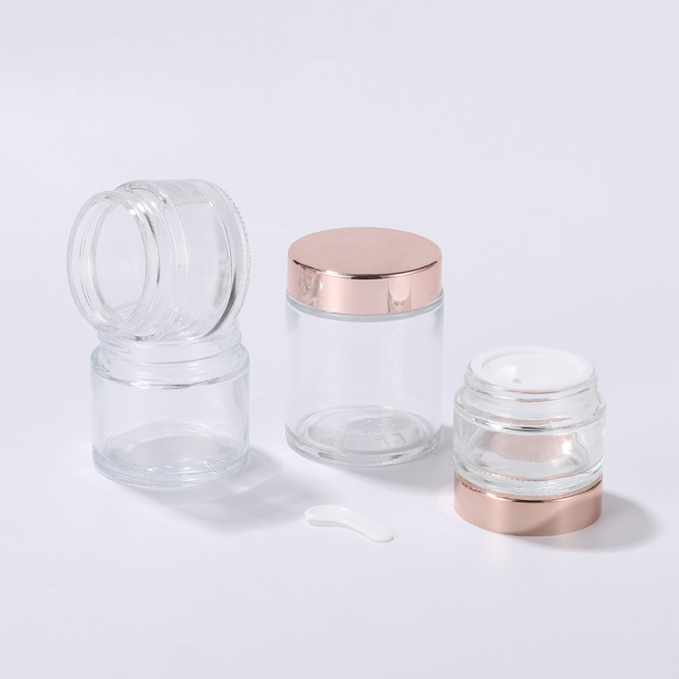 Round 5g Cosmetic Jars Eye Cream 15g Clear Glass Cosmetic Jars Manufacturer