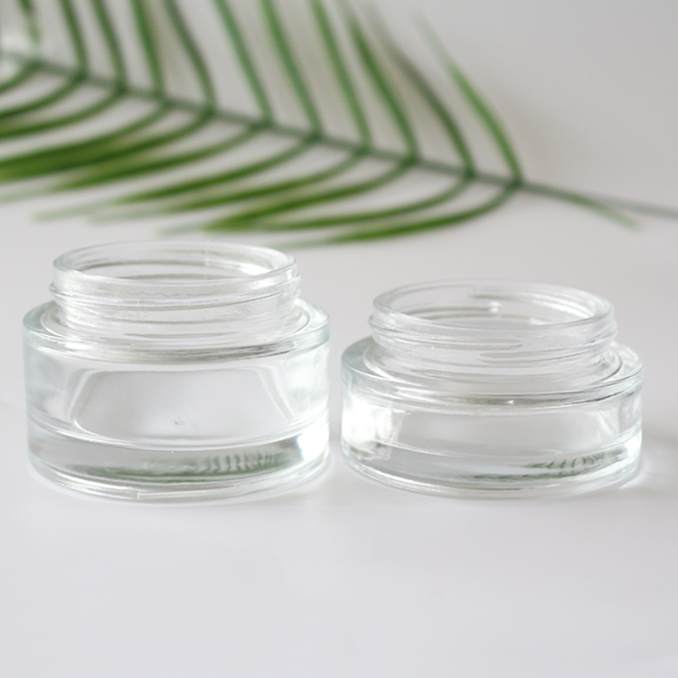 30G Clear Glass Lotion Jars 50g Empty Makeup Containers Manufacturer