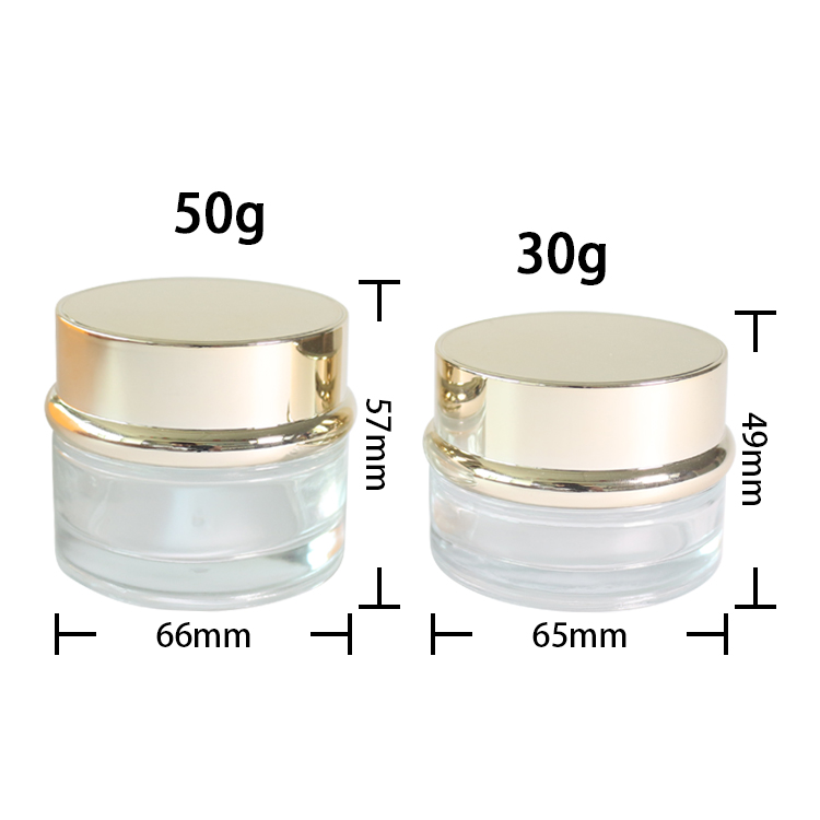 30g clear glass lotion jars