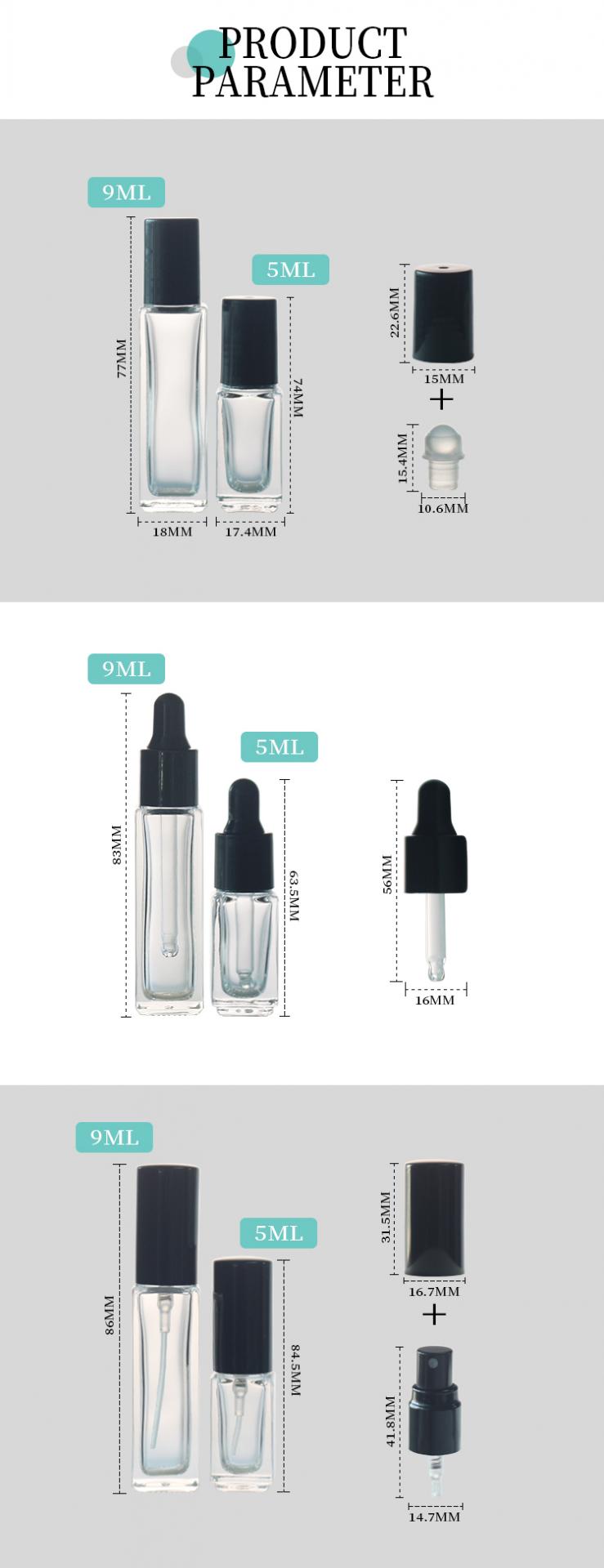 glass 5ml roll on bottles