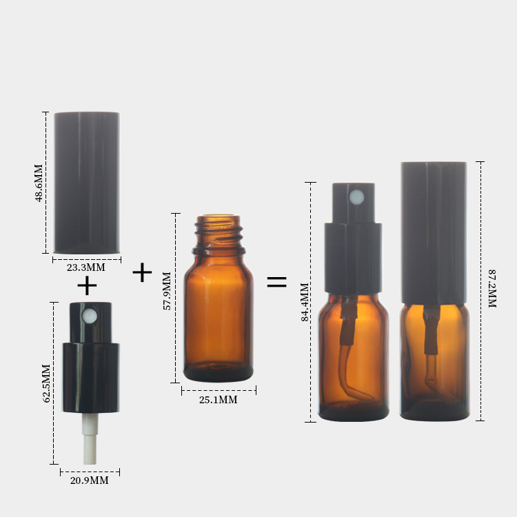 Glass 10ml Amber Dropper Bottles Essential Oil Essence Sample Travel Bottle