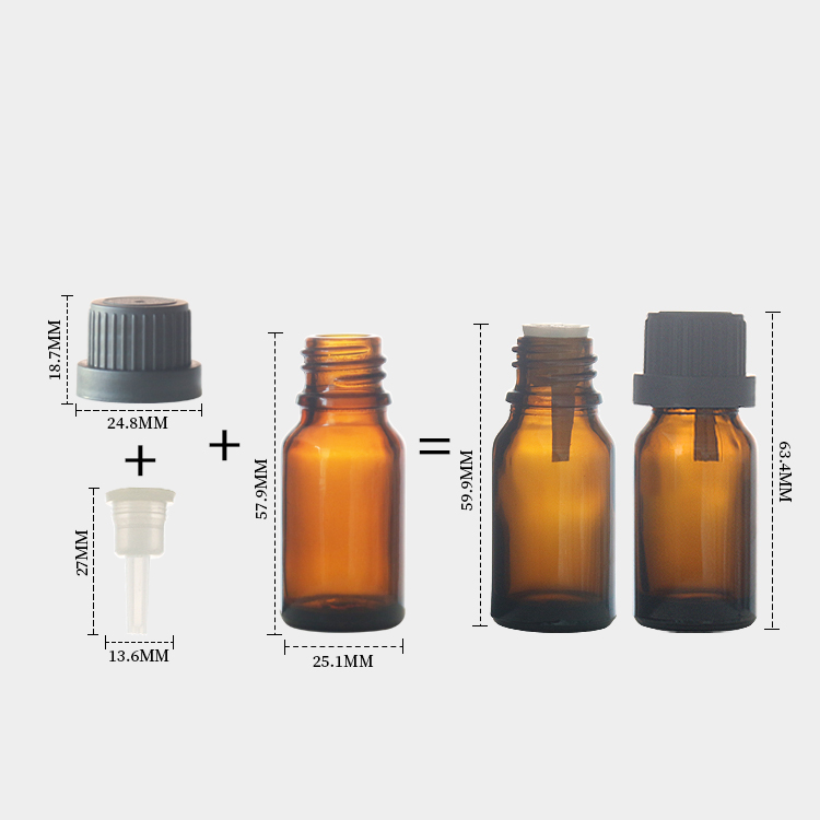 Glass 10ml Amber Dropper Bottles Essential Oil Essence Sample Travel Bottle