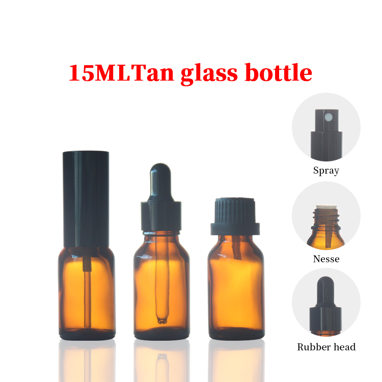 15ml Amber Glass Bottles With Dropper Essential Oil Sample Travel Bottle Custom
