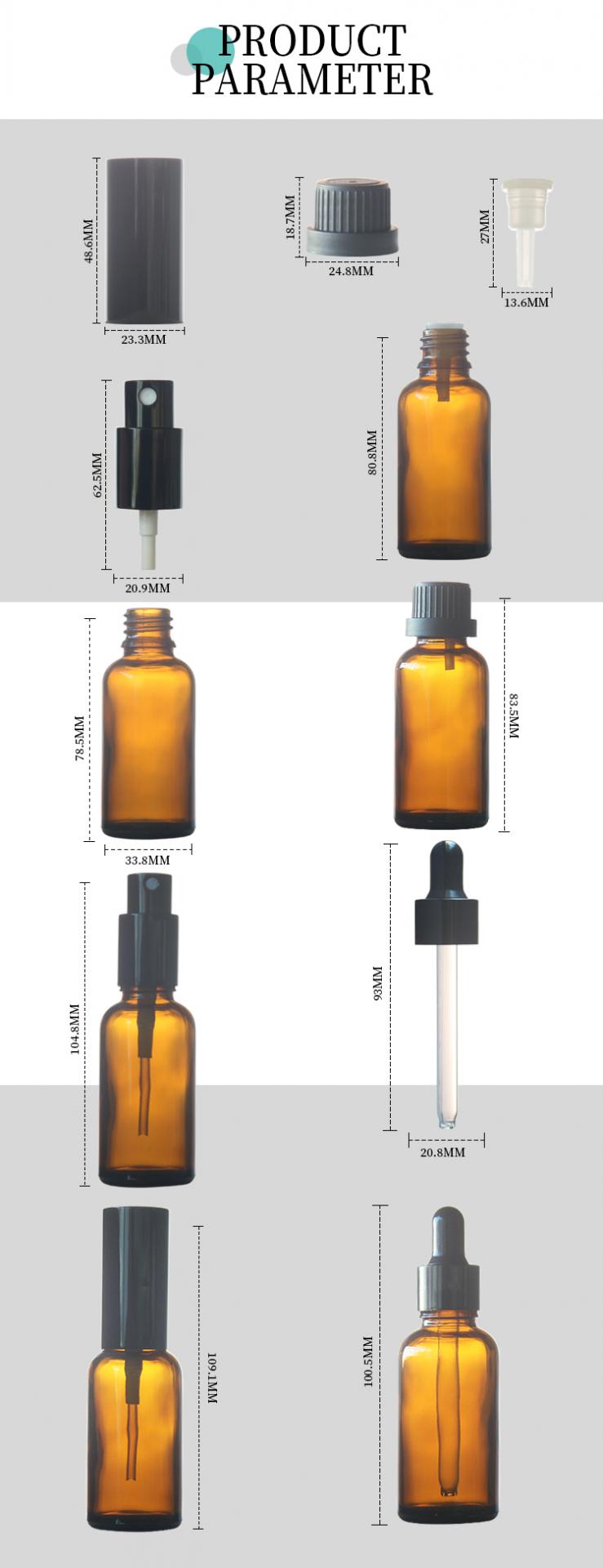 30ml glass dropper bottle used for essential oils