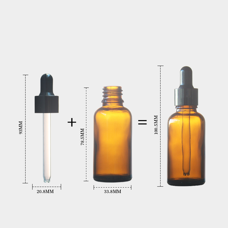 30ml Amber Glass Bottle With Dropper Used For Essential Oils Herbs Sesame Oils