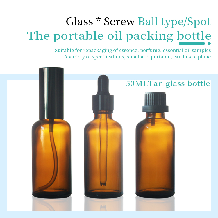 50ml glass essential oil dropper bottles