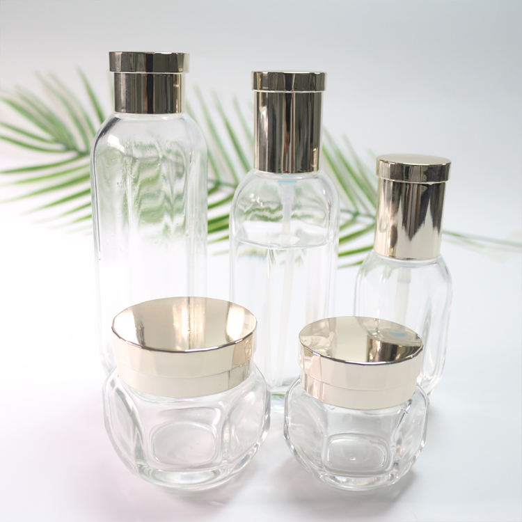Wholesale Cosmetic Containers Clear Glass Cosmetic Jars And Bottles